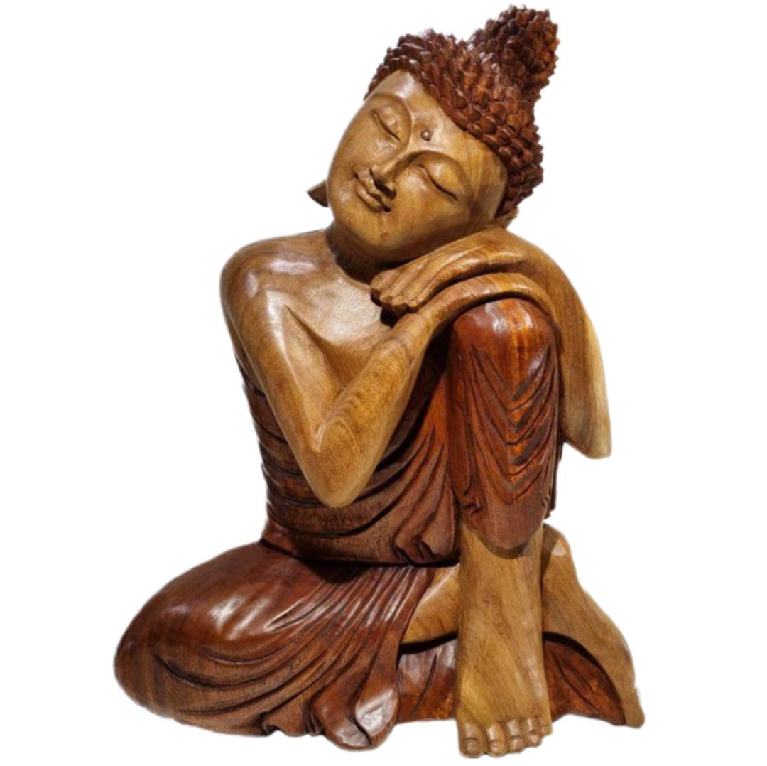 Buda reclinado de madera