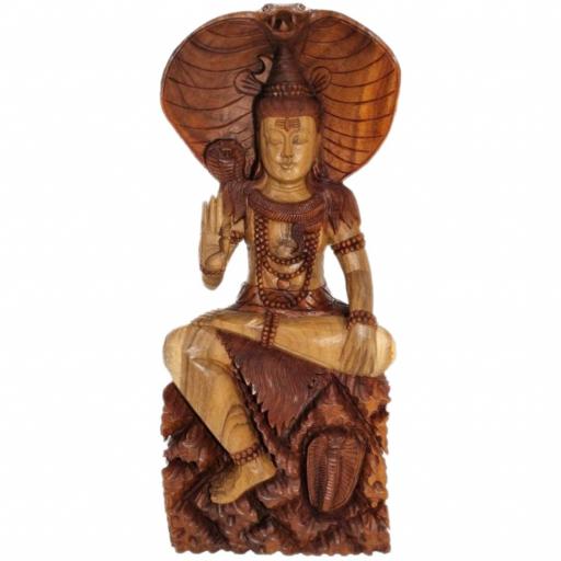Shiva de madera | Shiva con Cobra