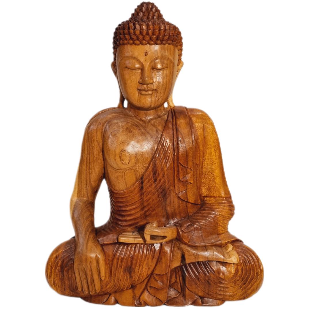 Buda de madera "Bhumisparsha Mudra"