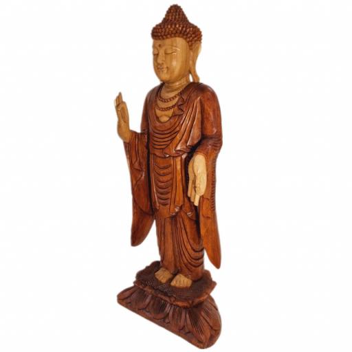 Buda de pie de madera "Abhaya Mudra" [1]