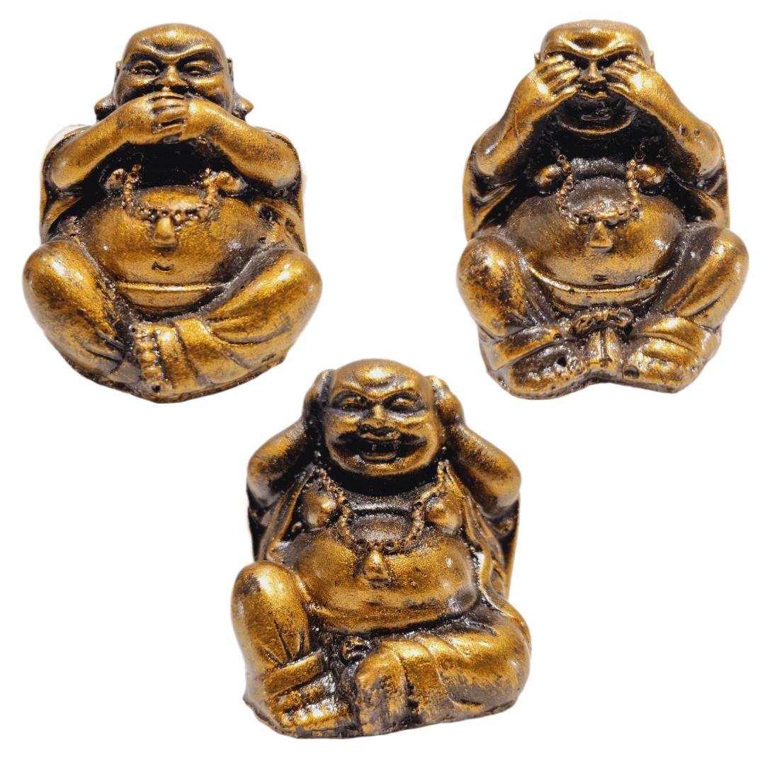 Buda Chino de resina | Ver, Oír y Callar | Three Wise | Buda feliz