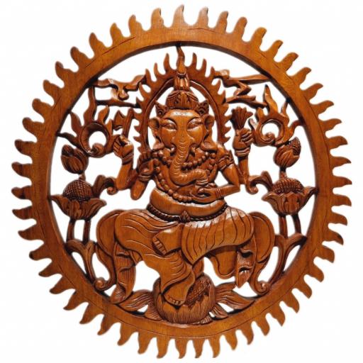 Plafón de Ganesha tallado en madera