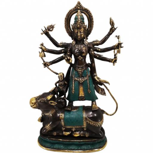 Durga con Nandi de bronce