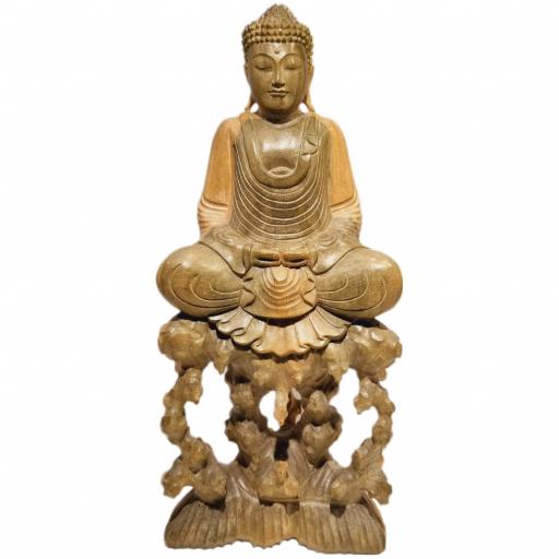 Buda de madera "Dhyana Mudra"