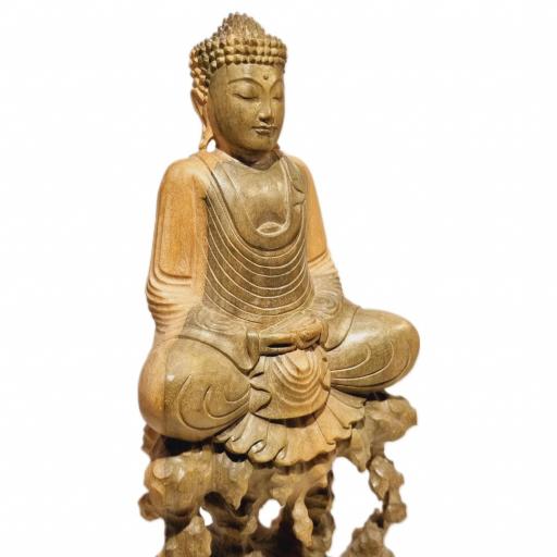 Buda de madera "Dhyana Mudra" [2]