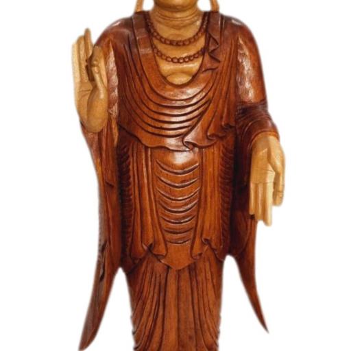 Buda de pie de madera "Abhaya Mudra" [3]