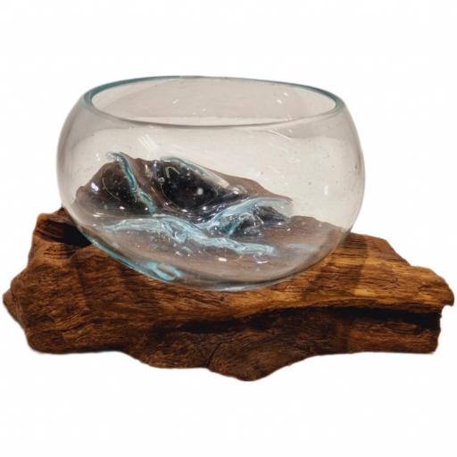 Jarrón de cristal con Raíz de madera [1]