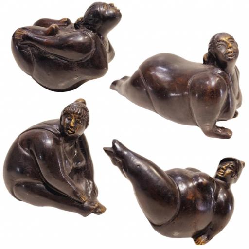 Figura mujer Yoga de bronce