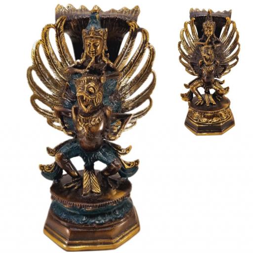 Garuda con Vishnu de bronce