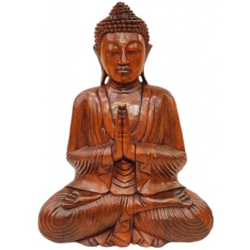 Buda de madera "Anjali Mudra"