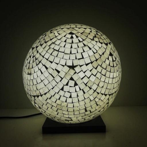 Lámpara Bola de Mosaico Blanca [1]