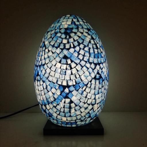 Lámpara Huevo de Mosaico Azul [1]
