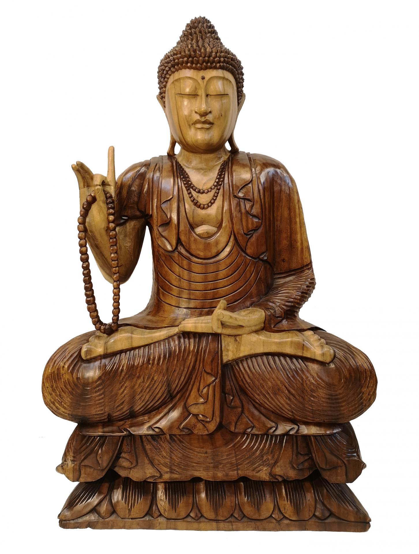 Buda de madera "Abhaya Mudra"