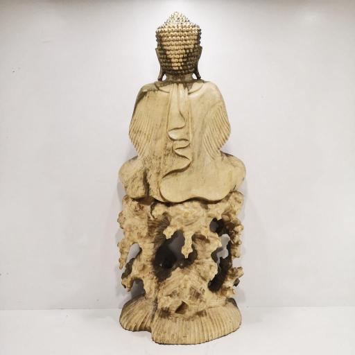 Buda de madera natural "Vitarka Mudra" [3]