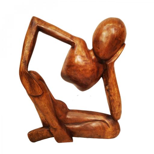 Figura abstracta Pensador de madera