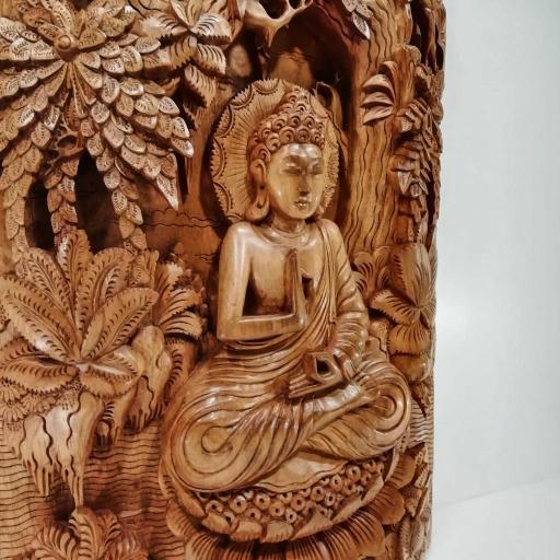 Plafón de Buda tallado en madera [1]