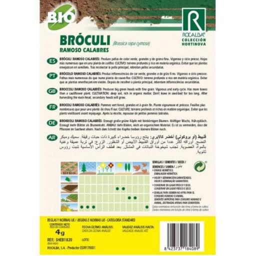 Semillas Ecológicas de Brocoli Ramoso Calabrés 4 g [1]