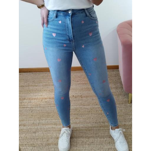 Jeans Glitter pink heart [2]