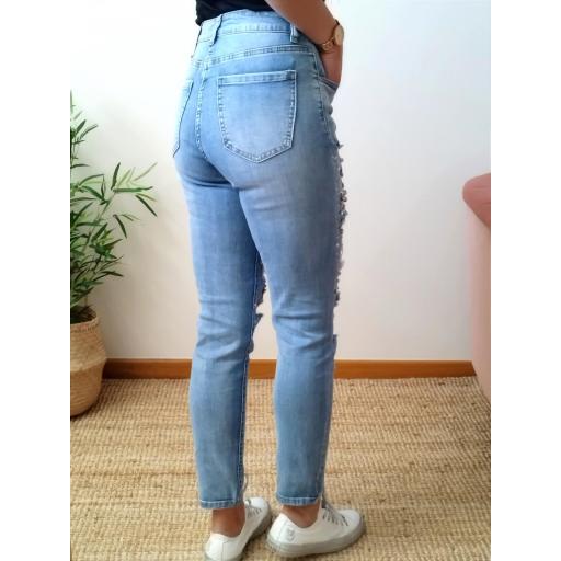 Jeans Mom Fit pedras jóia [3]