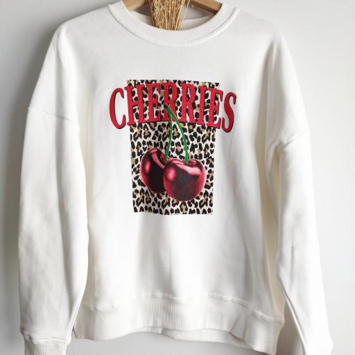 Sweatshirt branca Cherries