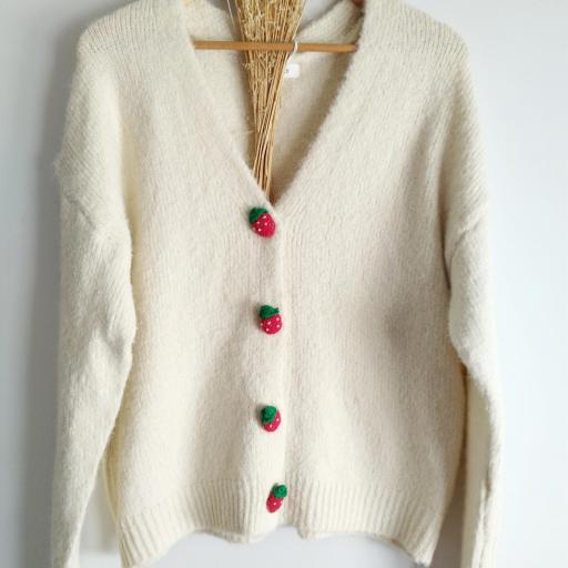 Cardigan botões Morangos [3]