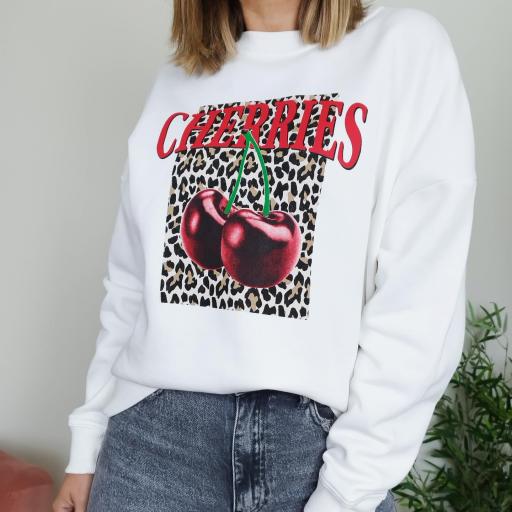 Sweatshirt branca Cherries