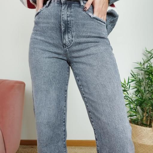 Jeans Cinza cintura subida