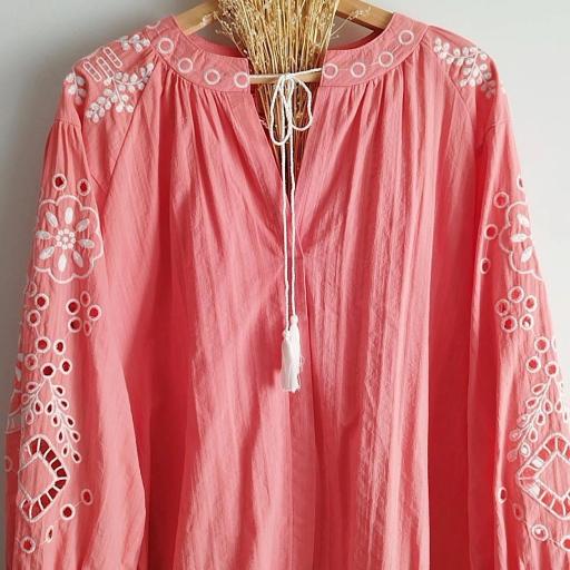 Blusa bordada Rosa Coral