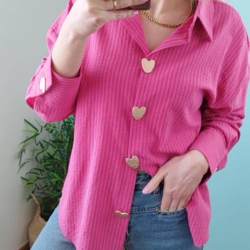 Blusa rosa corações