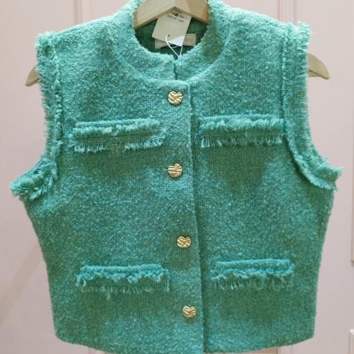 Colete Tweed verde