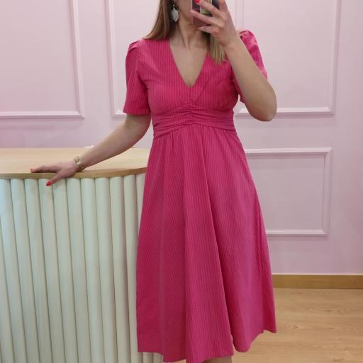 Vestido crepon Rosa