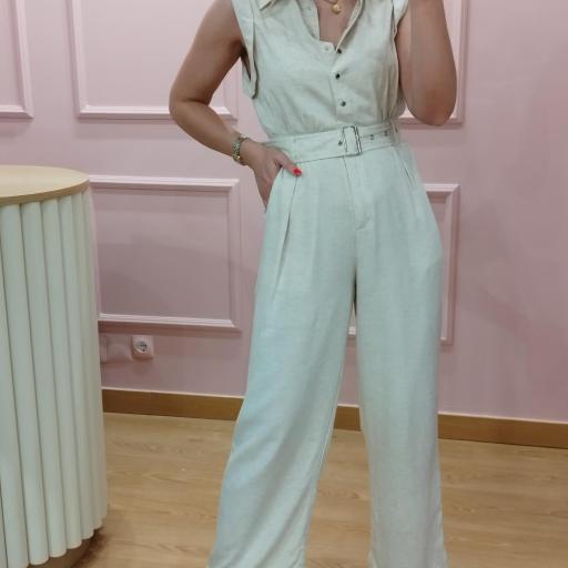 Jumpsuit cinto linho
