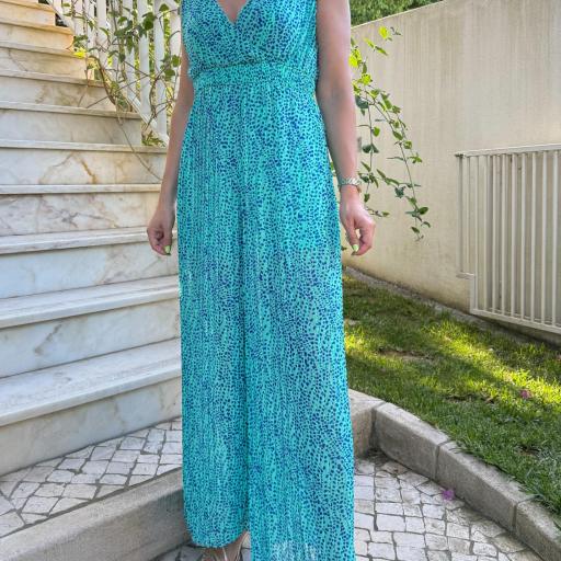 Jumpsuit plissado turquesa [3]