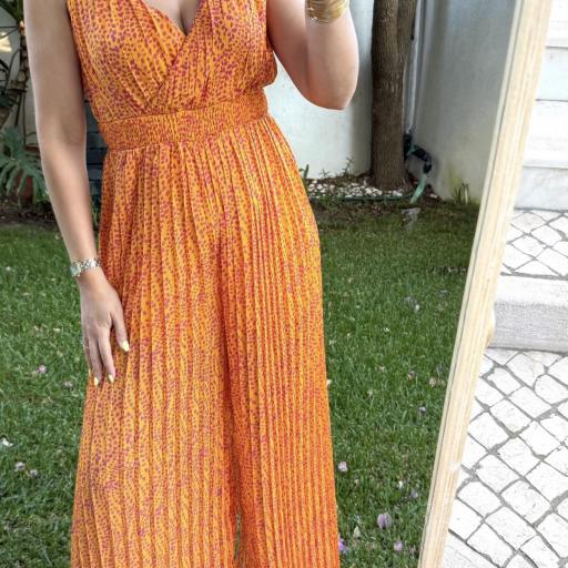Jumpsuit Plissado laranja [1]