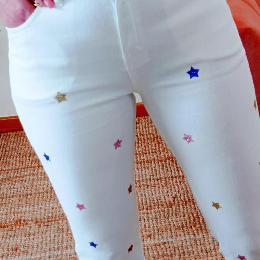 Jeans brancos Glitter Stars [2]