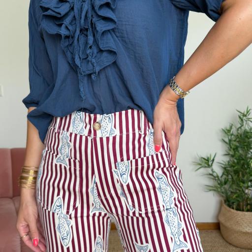 Blusa folhos azul [2]