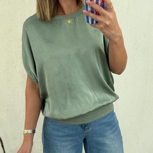 Blusa acetinada verde [0]