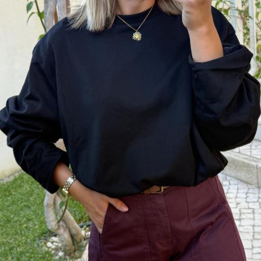 sweatshirt elástico preto