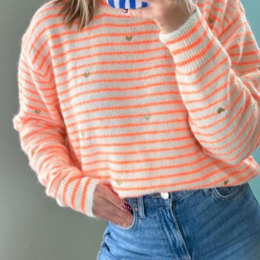 Camisola laranja corações  dourados [1]