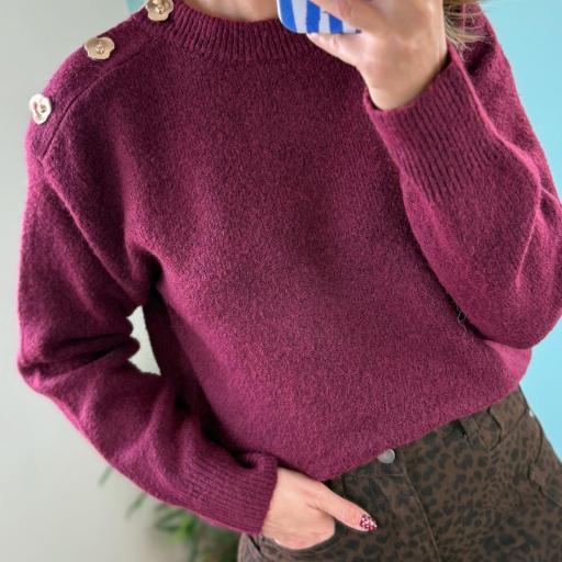 Camisola Bordô Flor