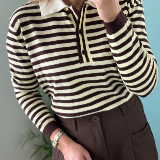 Camisola gola Choco & Yellow [1]