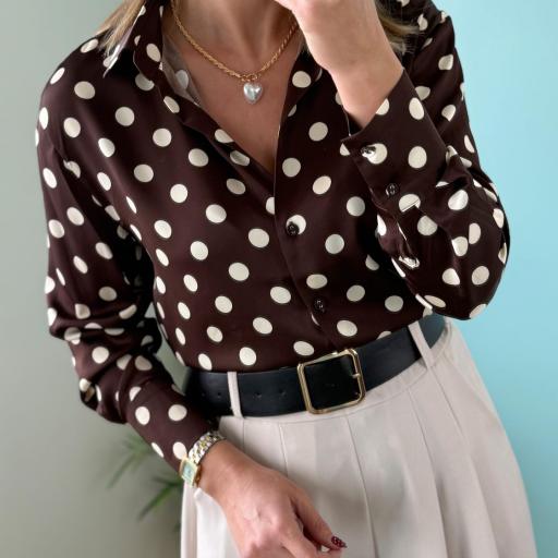 Blusa acetinada Polka Dots