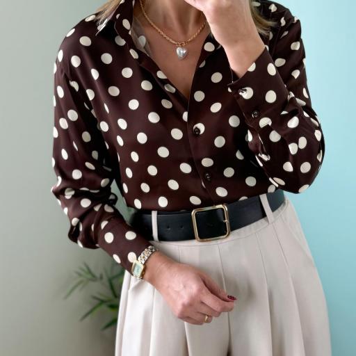 Blusa acetinada Polka Dots [2]