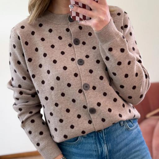 Cardigan Dots Choco taupe [0]