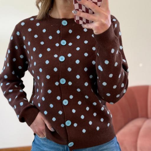 Cardigan Dots Choco Blue [0]