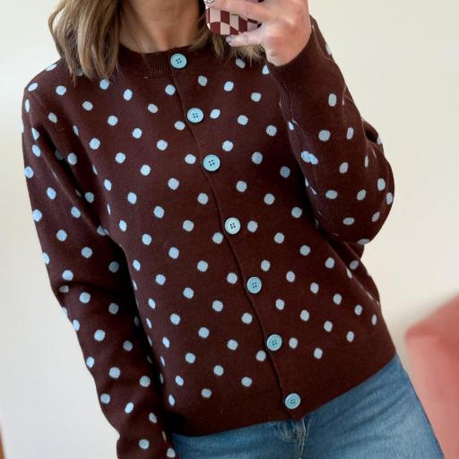 Cardigan Dots Choco Blue [3]