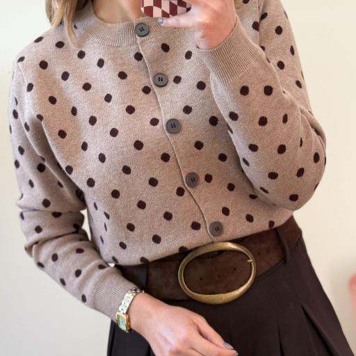 Cardigan Dots Choco taupe [3]