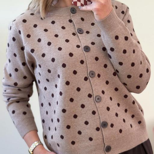 Cardigan Dots Choco taupe [2]