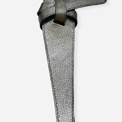 Cinturón Piel Gris Metalizado  [1]