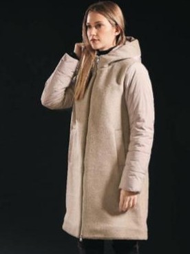 Abrigo Gus paño con mangas acolchadas topo